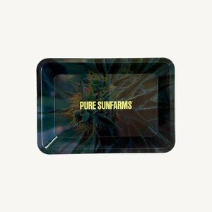 Pure Sunfarms Green Flower Rolling Tray 5" x 7" Small